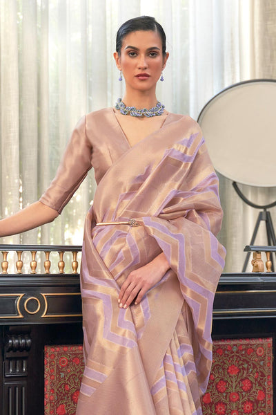 Shop Lavender Organza Lace Saree at best offer at our  Store - One Minute Saree