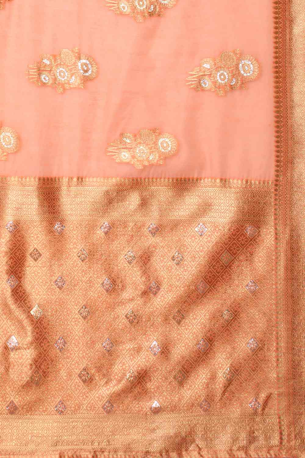 Buy Tory Orange Woven Art Silk One Minute Saree Online - Front