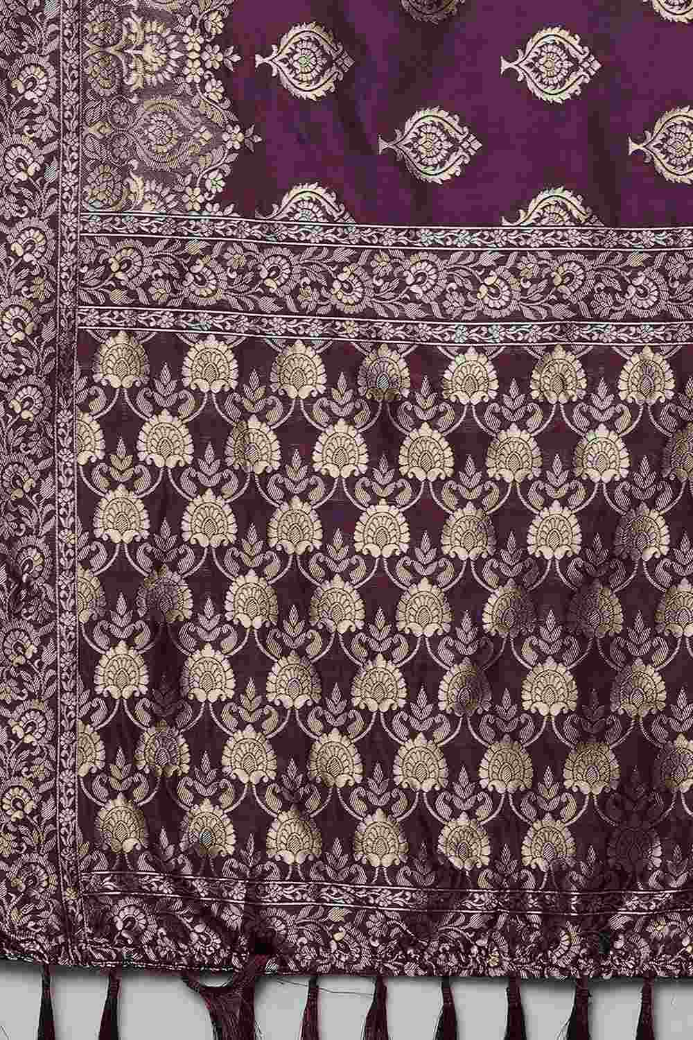 Buy Uma Wine Woven Art Silk One Minute Saree Online - Front