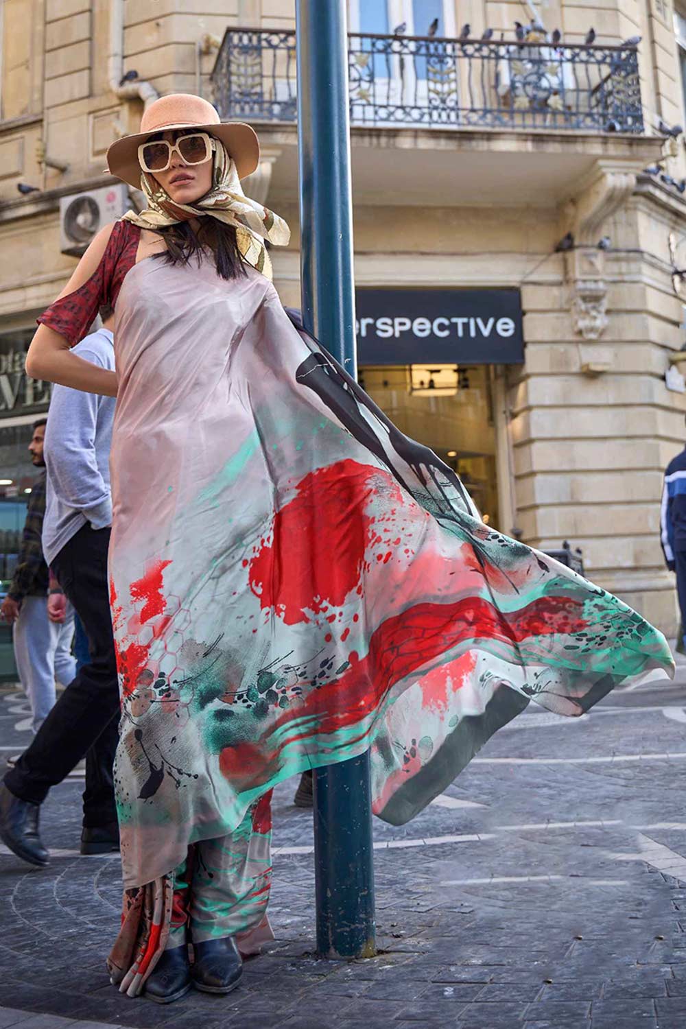 Shop Kriss Multi-Color Floral One Minute Saree at best offer at our  Store - One Minute Saree