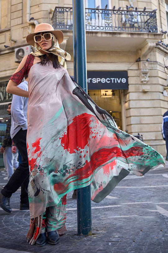 Shop Kriss Multi-Color Floral One Minute Saree at best offer at our  Store - One Minute Saree