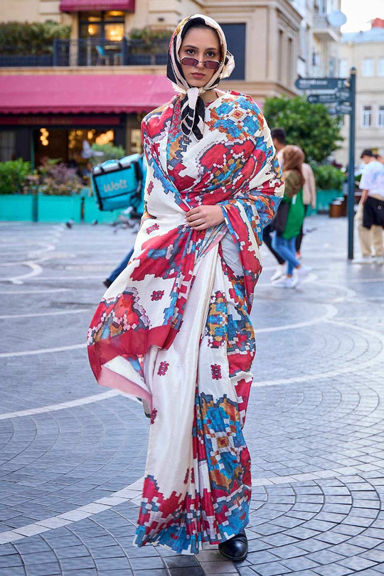 Buy Kriss Multi-Color Floral One Minute Saree Online - One Minute Saree