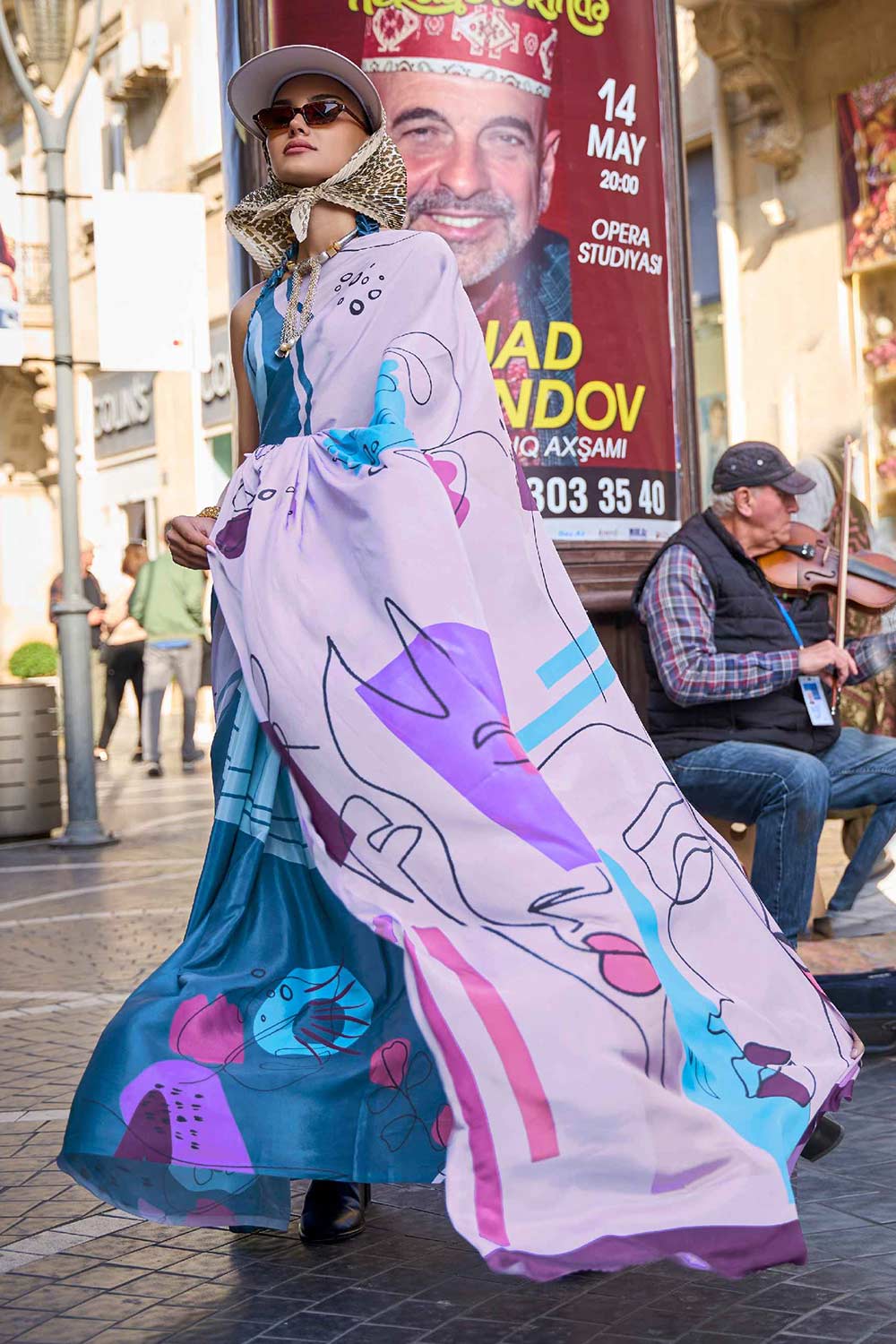 Buy Kriss Multi-Color Silk Abstract One Minute Saree Online - One Minute Saree