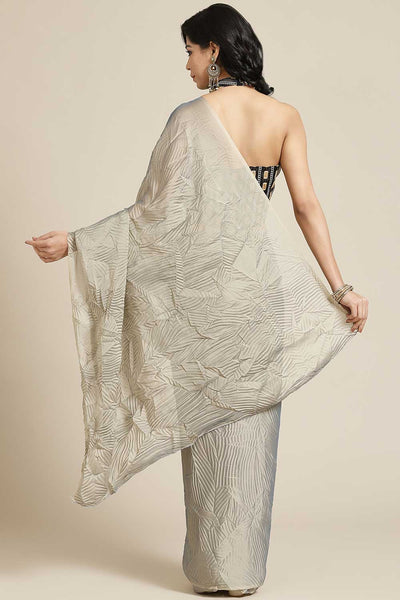 Shop Pia Grey Solid Georgette One Minute Saree at best offer at our  Store - One Minute Saree