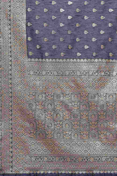 Buy Tiana Navy blue Woven Art Silk One Minute Saree Online - Front