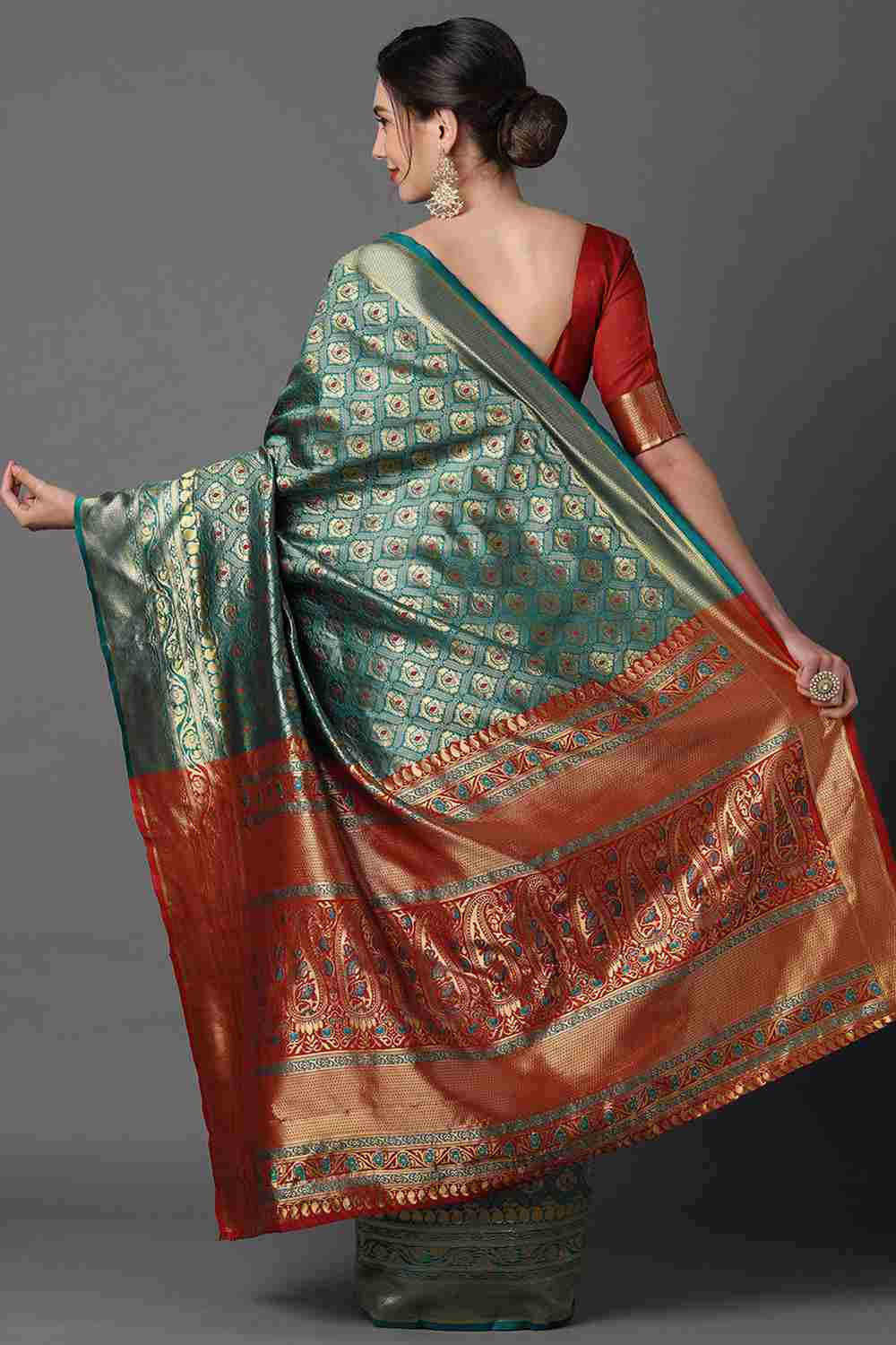 Shop Ashu Multi-Color Woven Art Silk One Minute Saree at best offer at our  Store - One Minute Saree