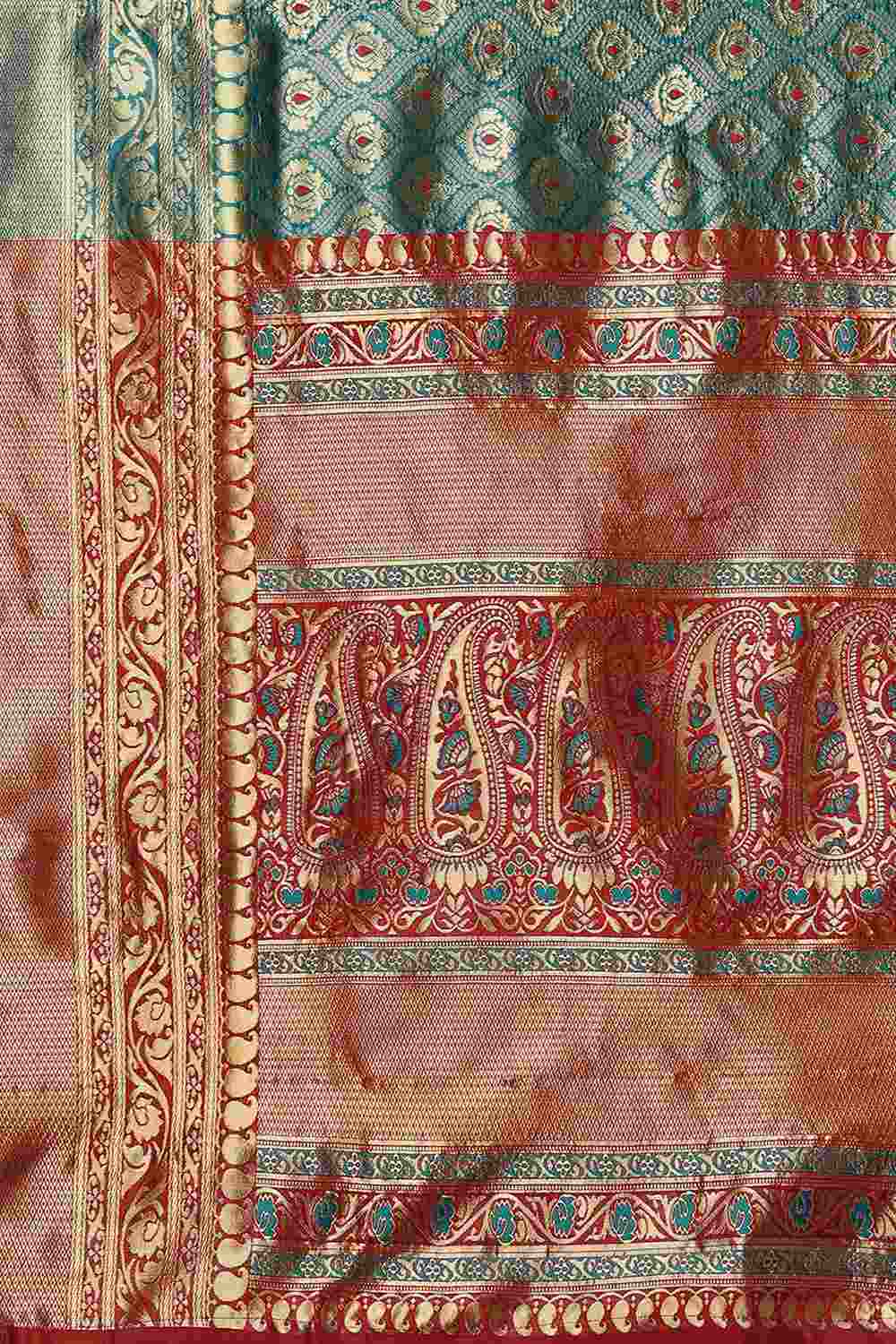 Buy Ashu Multi-Color Woven Art Silk One Minute Saree Online - Front