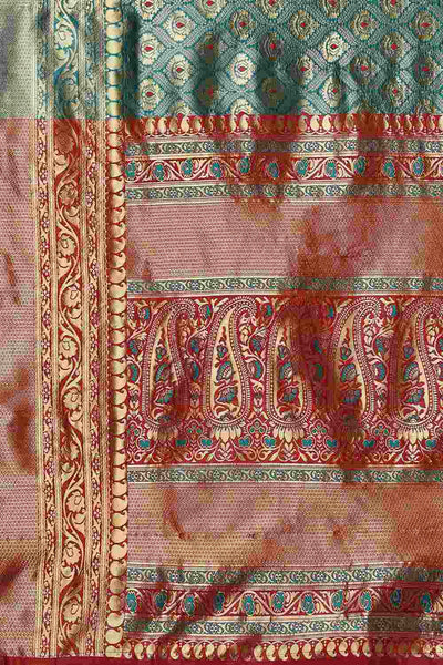 Buy Ashu Multi-Color Woven Art Silk One Minute Saree Online - Front