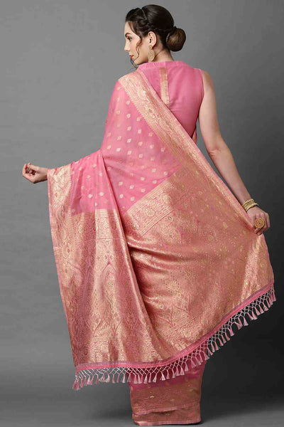 Shop Tia Light Pink Woven Art Silk One Minute Saree at best offer at our  Store - One Minute Saree