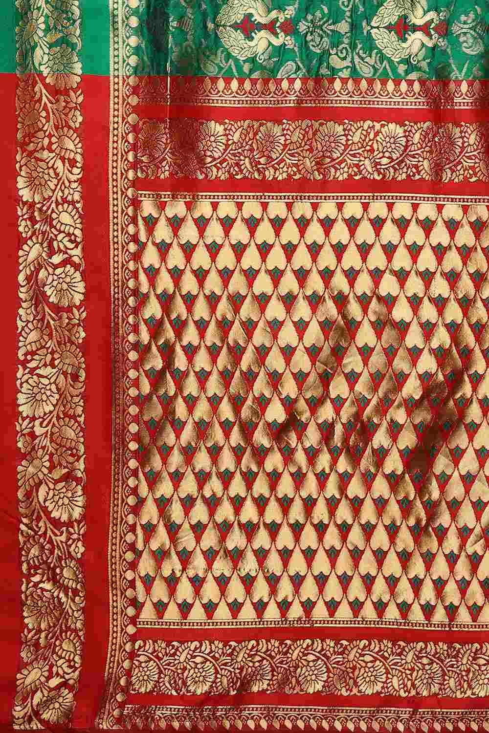 Buy Ari Green Woven Art Silk One Minute Saree Online - Front