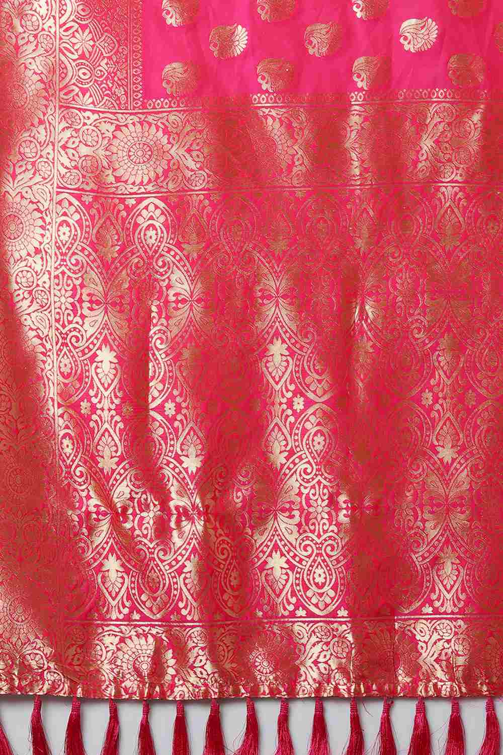 Buy Payal Pink Woven Art Silk One Minute Saree Online - Front