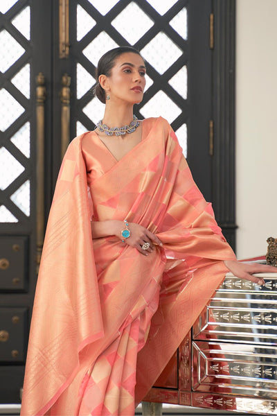 Shop Kelena Orange Organza Lace Saree at best offer at our  Store - One Minute Saree