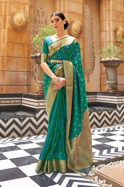 Buy Green Silk Embroidered Lace Saree Online - One Minute Saree