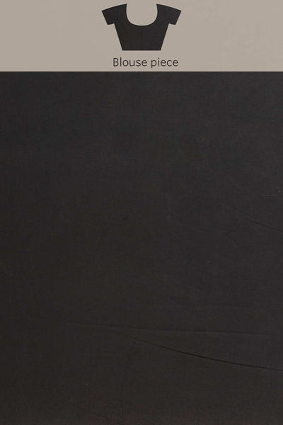 Buy Anna Black Block Printed Blended Cotton One Minute Saree Online - Side