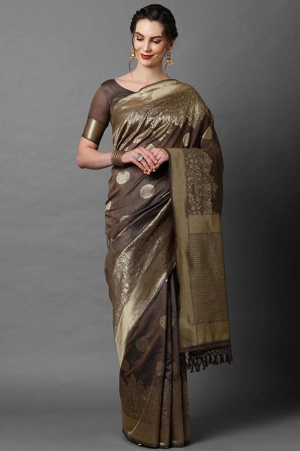 Buy Mia Green Woven Art Silk One Minute Saree Online - One Minute Saree