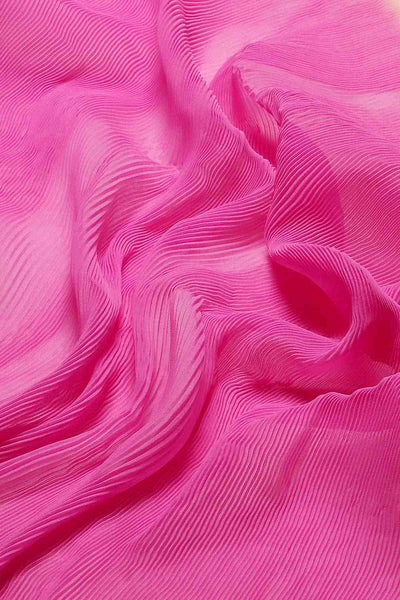 Buy Sia Pink Crepe Pleated One Minute Saree Online - Front