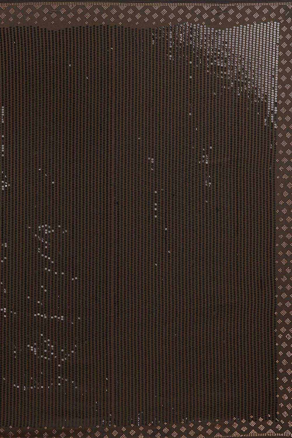 Buy Janvi Black Georgette Sequin One Minute Saree Online