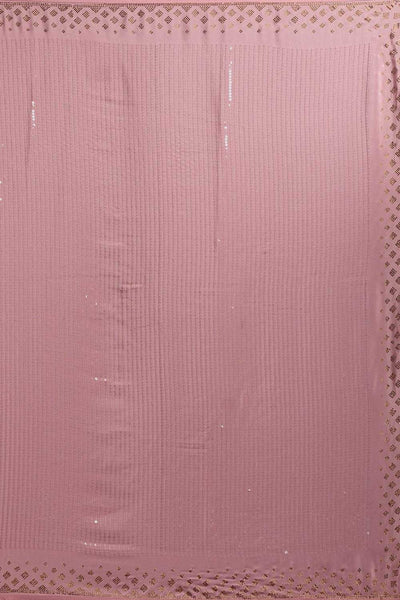 Buy Zina Pink Georgette Sequin One Minute Saree Online