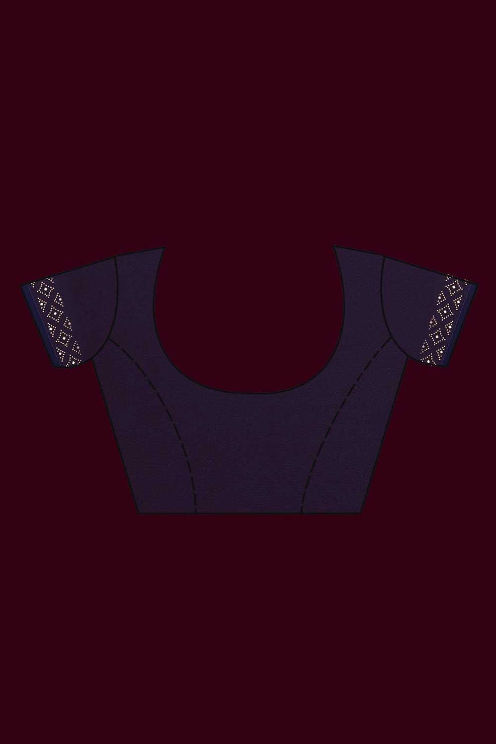 Buy Neela Blue Georgette Sequin One Minute Saree Online