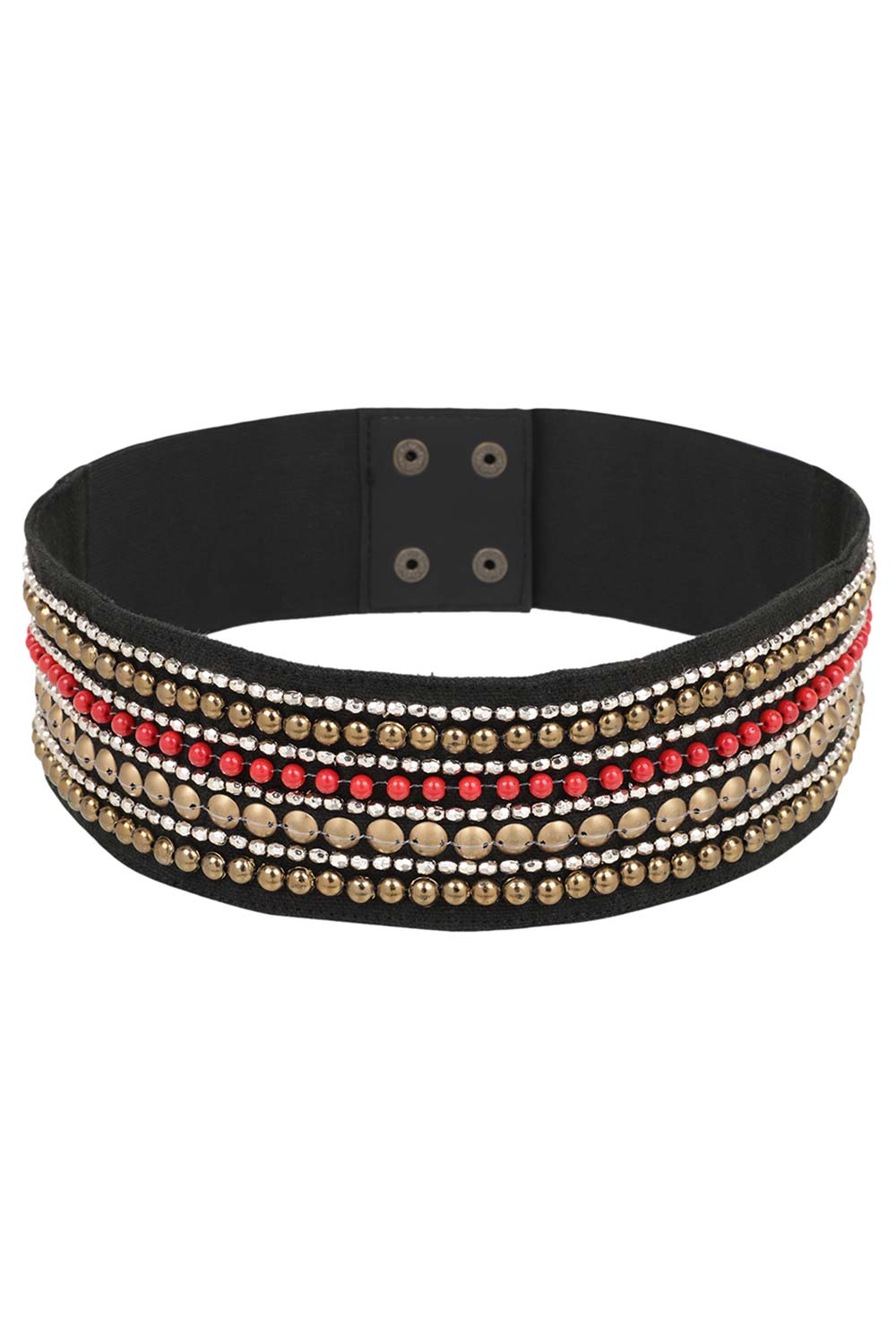 Buy Embellished Saree Belt in Black & Multi Online - One Minute Saree