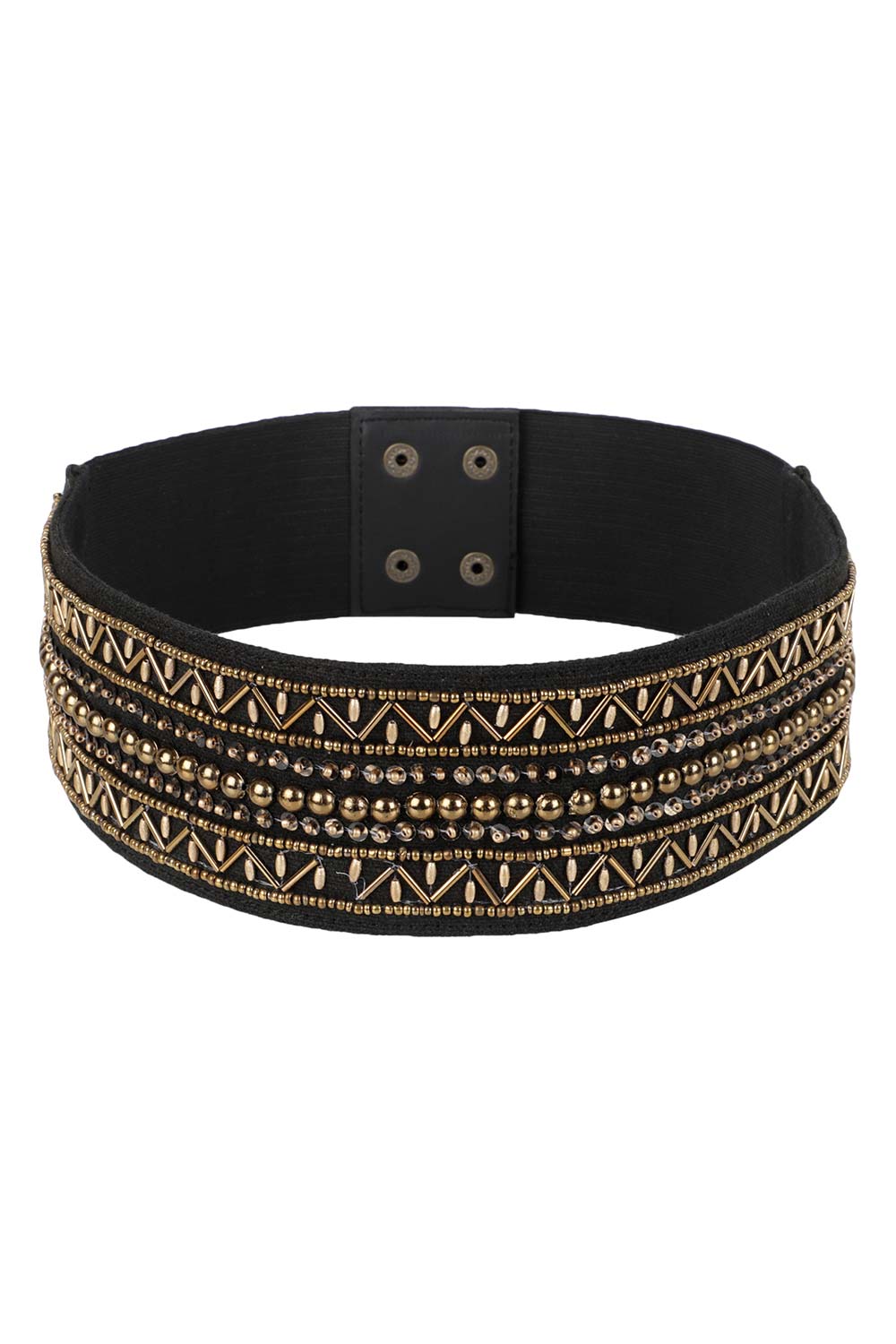 Buy Embellished Saree Belt in Black & Gold Online - One Minute Saree