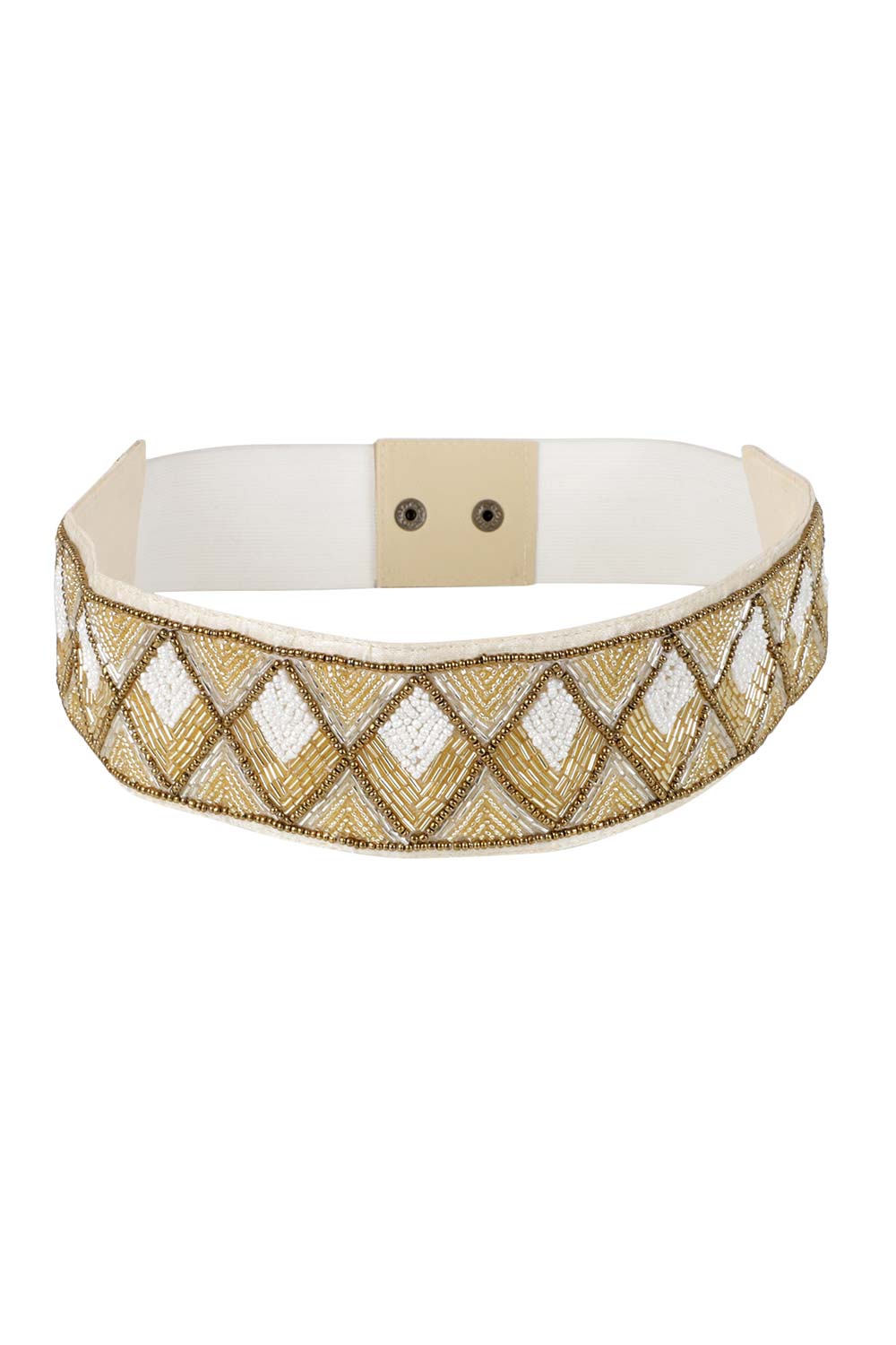 Buy Embellished Saree Belt in Nude & Gold Online - One Minute Saree