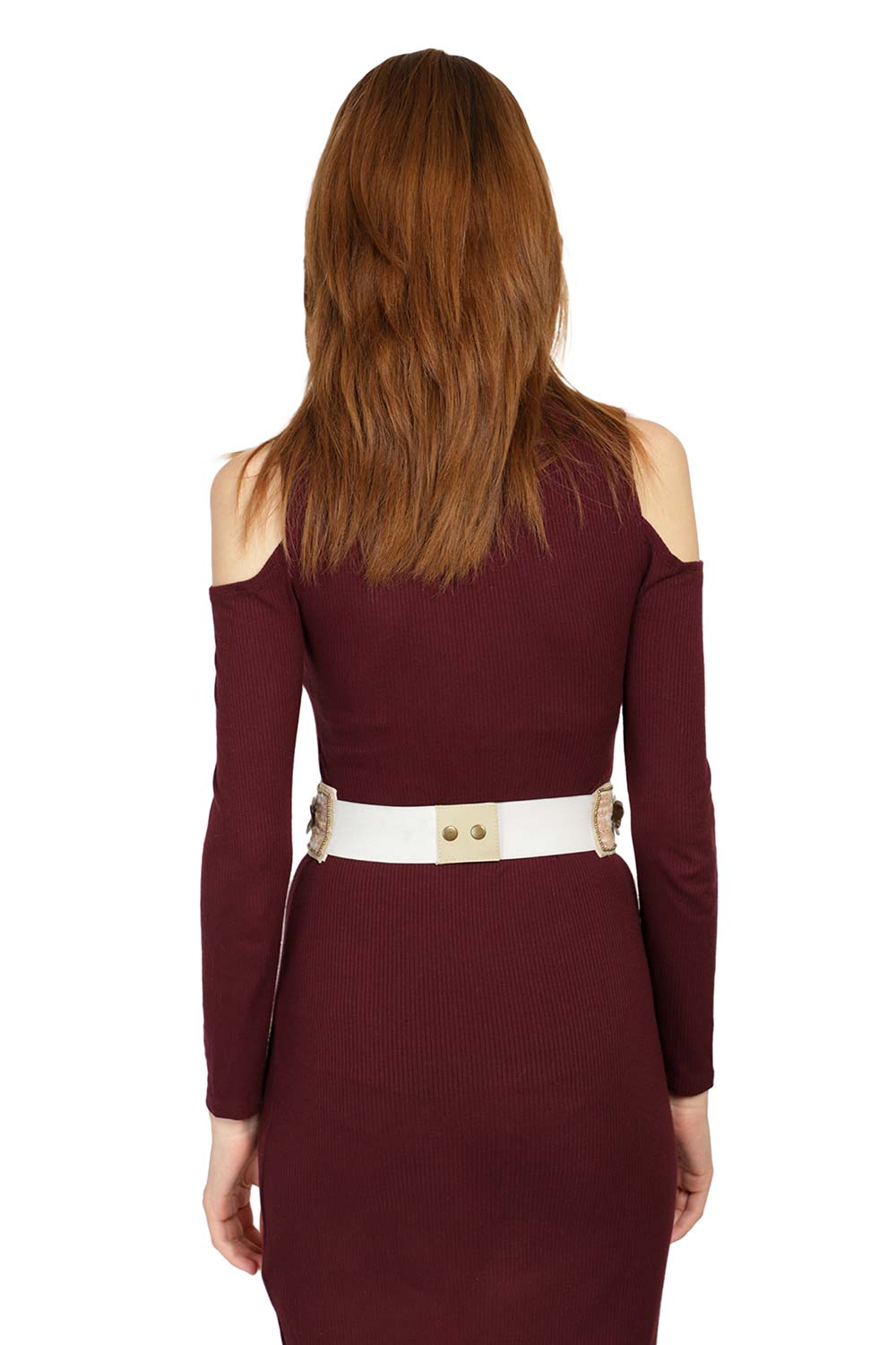 Buy Embellished Saree Belt in Cream & Multi Online - Back