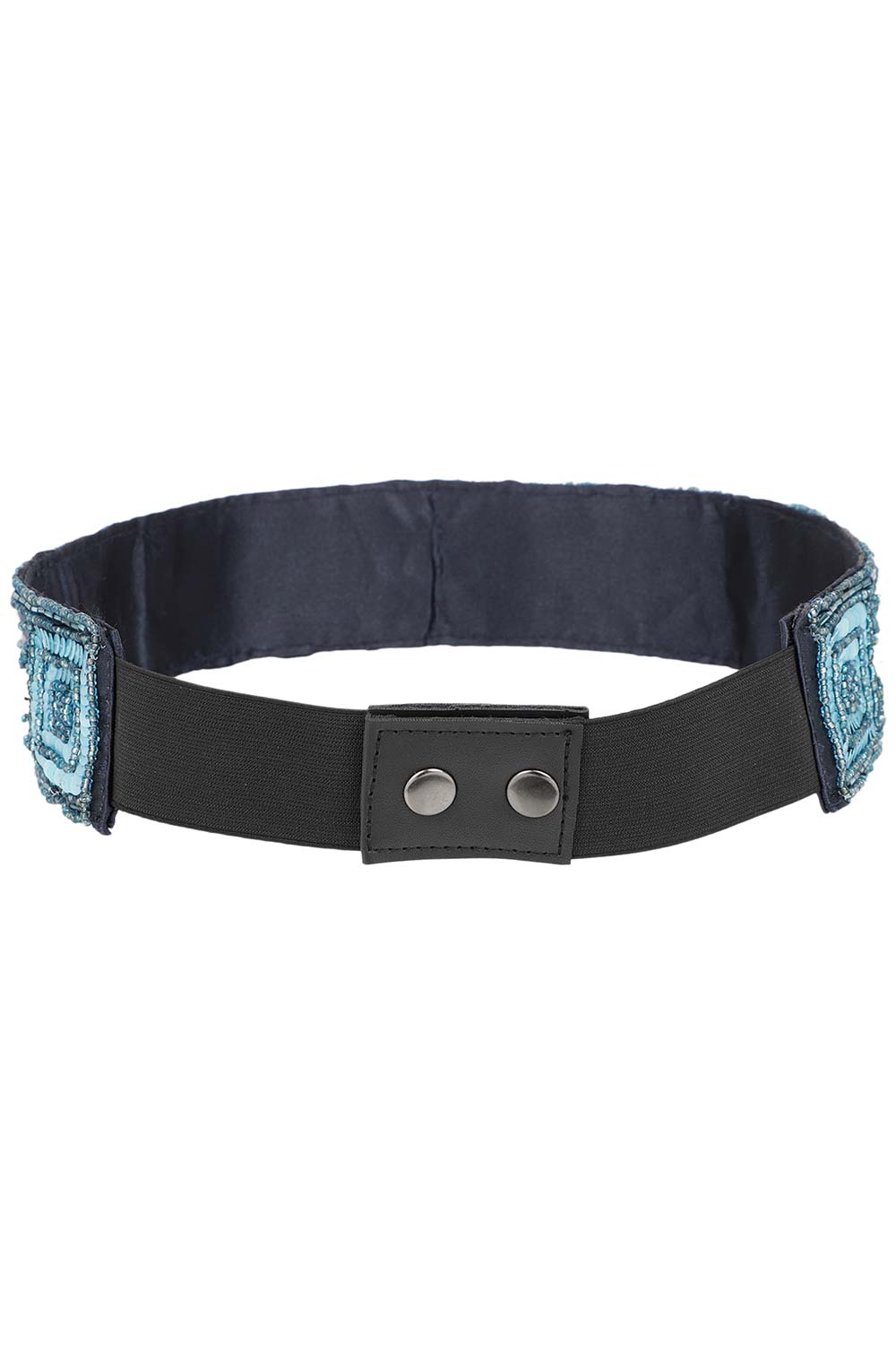 Embellished Saree Belt in Black & Blue