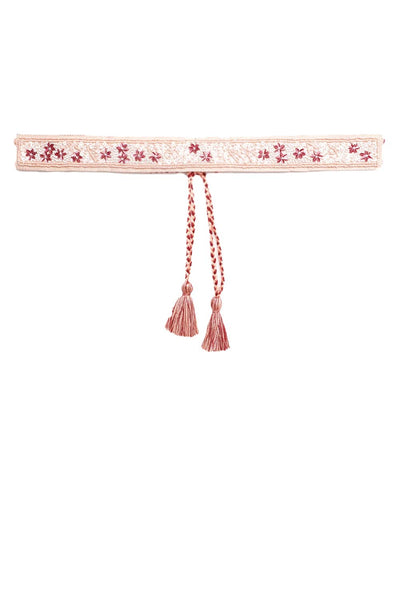 Buy Floral Sequined Waist Belt in Pastel Pink & Multi  Online