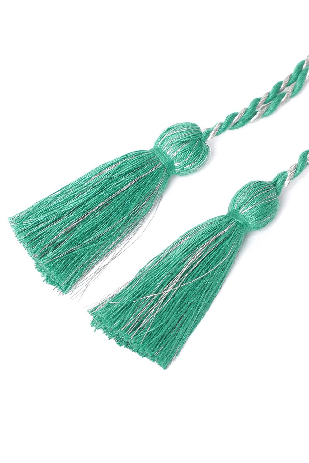 Buy Geometric Bead Work Saree Waist Belt in Turquoise & Silver Online - Back