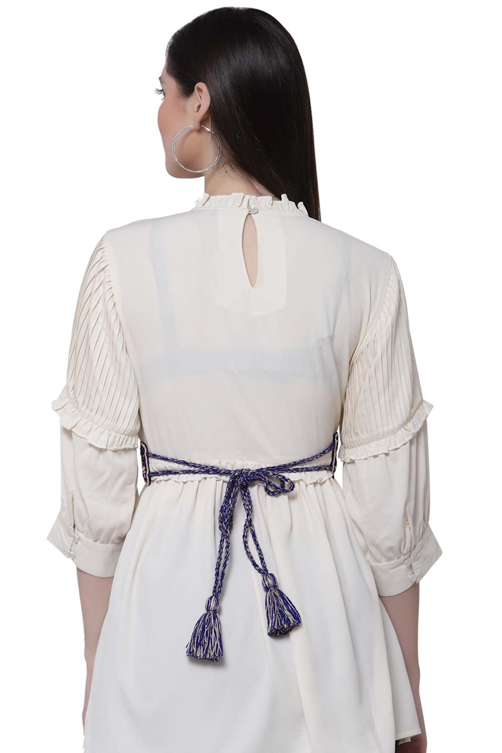 Buy Floral Sequins Work Saree Belt in Royal Blue & Multi Online - Back