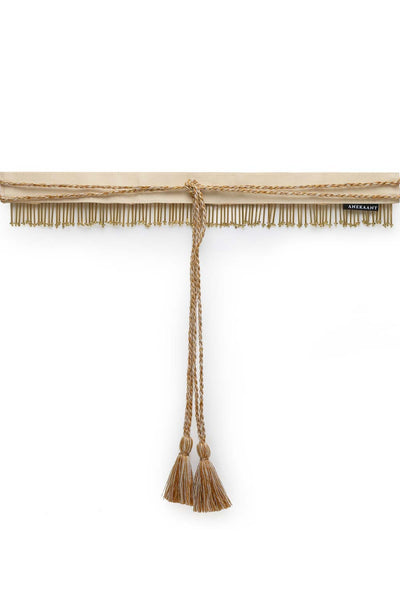 Shop Striped Tasseled Embellished Saree Belt in White & Gold at best offer at our  Store - One Minute Saree