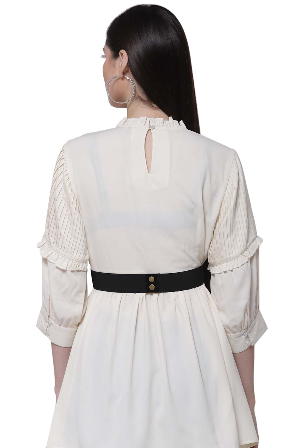 Buy Ethnic Motifs Cut Work Embellished Saree Belt in Black Online - Back