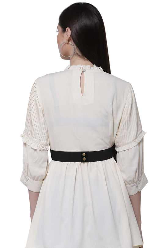 Buy Ethnic Motifs Cut Work Embellished Saree Belt in Black Online - Back