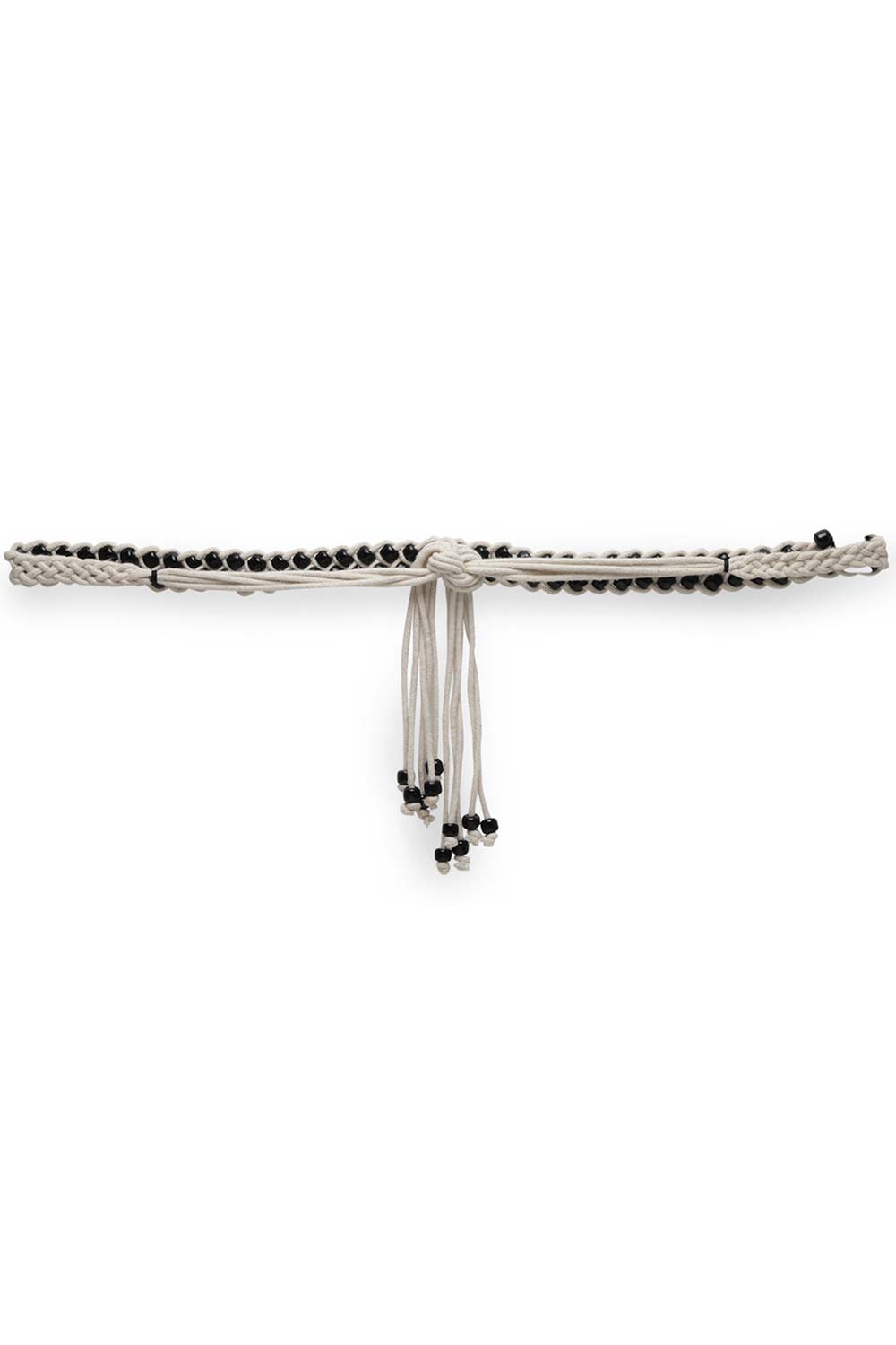 Shop Braided Bead Work Saree Belt in Natural & Black at best offer at our  Store - One Minute Saree
