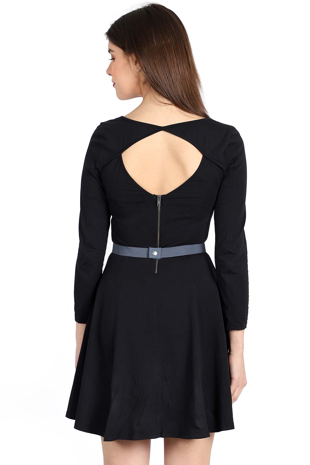 Buy Embellished Saree Waist Belt in Silver & Grey Online - Back