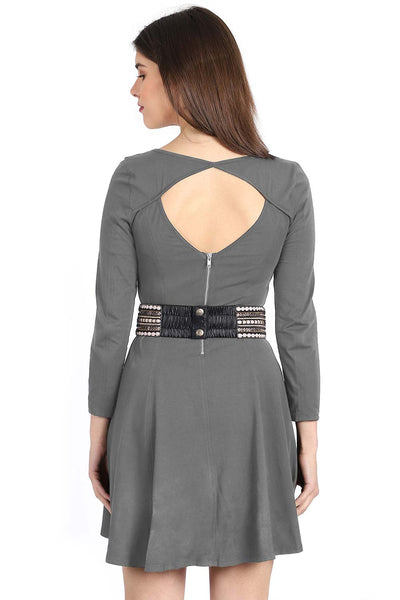 Buy Embellished Saree Belt in Rose Gold & Multi Online - Back