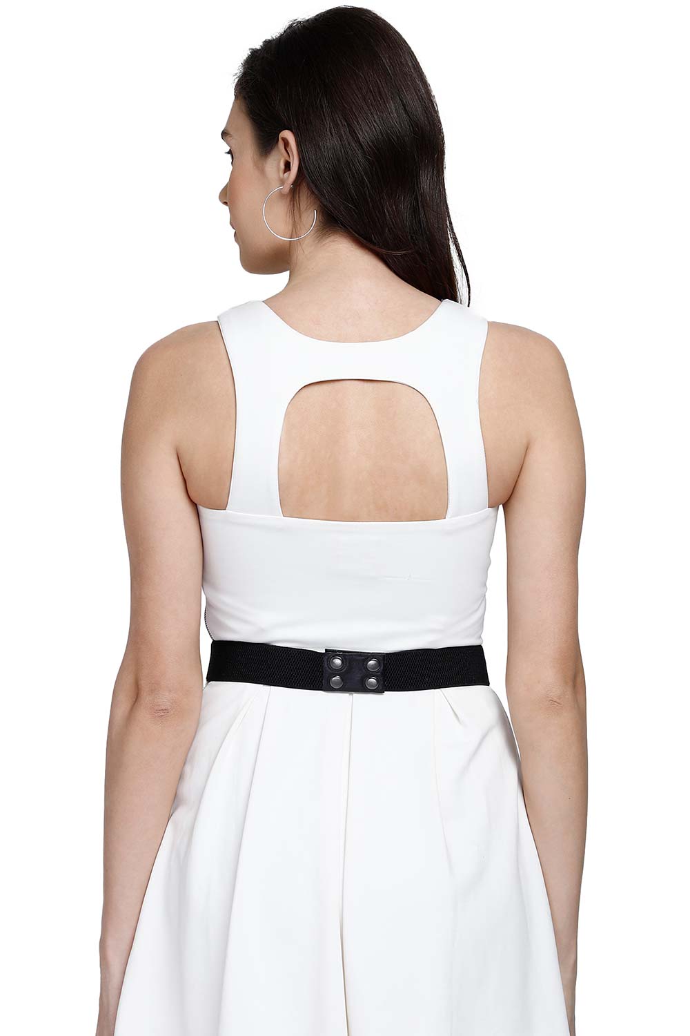 Buy Ogee Bead Work Saree Belt in Black & Silver Online - Back