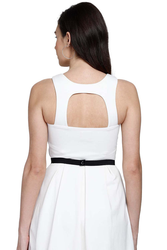 Buy Floral Bead Work Saree Belt in Off White & Peach & Multi Online - Back