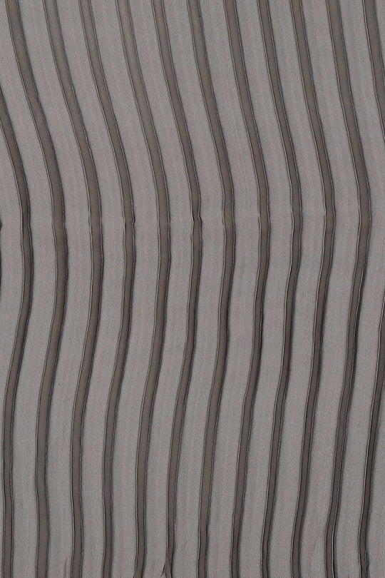 Buy Lili Grey Georgette Solid Pleated One Minute Saree Online - Back