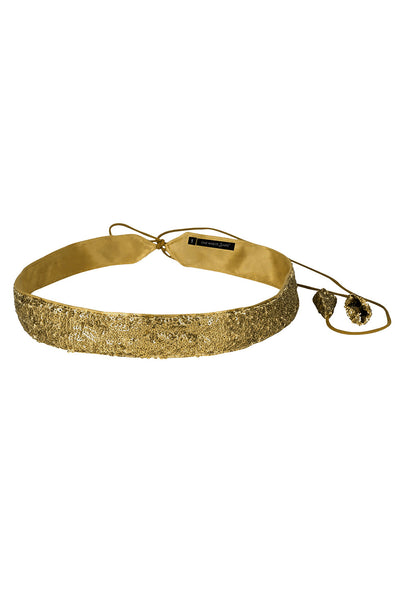 Buy Taara Antique Gold Sequins Tie Belt for Saree & Dresses Online - One Minute Saree
