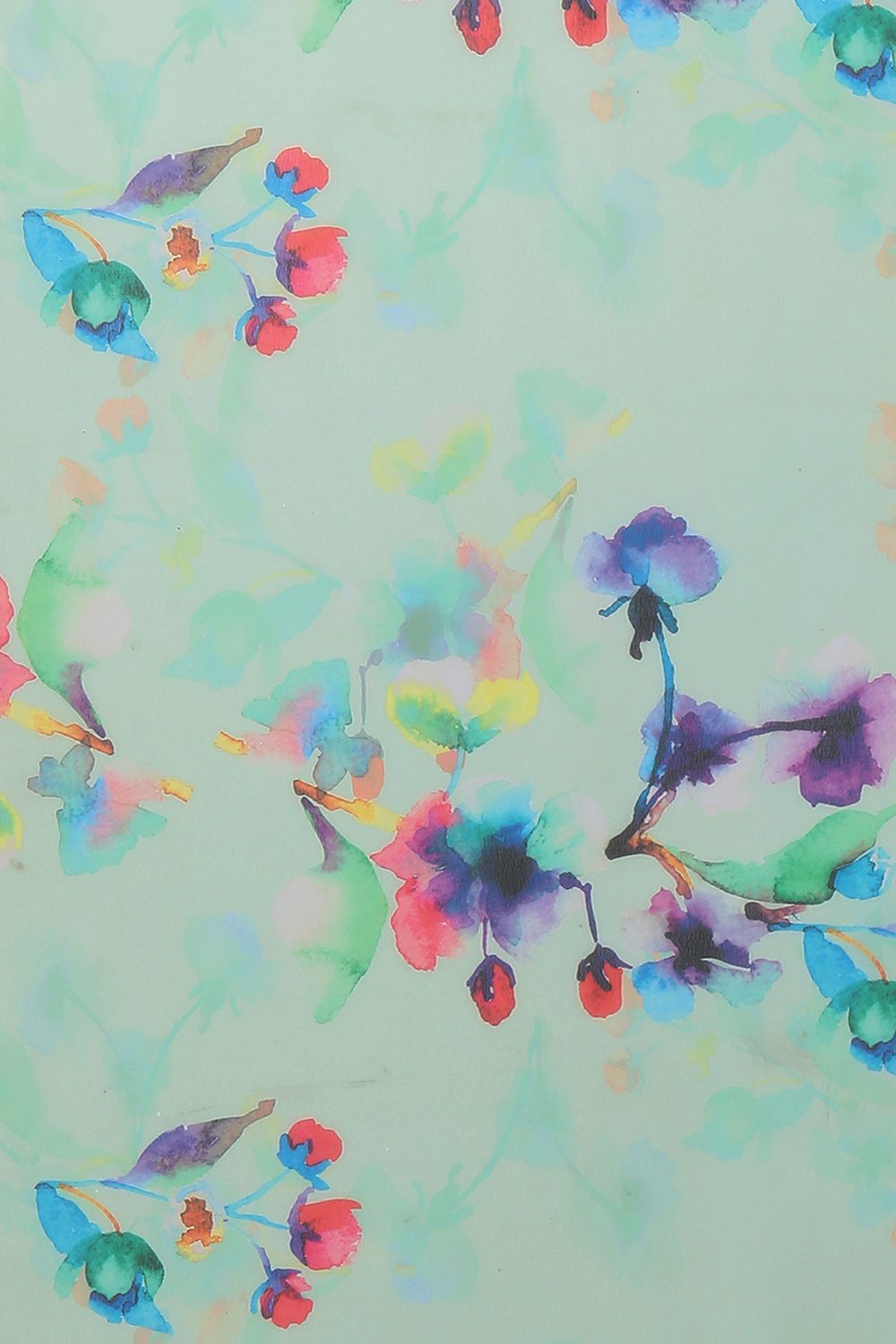 Buy Ariel Sea Green Floral Print and Sequins Georgette One Minute Saree Online - Front