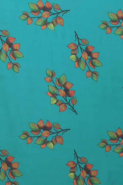 Buy Kendall Teal Green Floral Print and Sequins Georgette One Minute Saree Online - Back