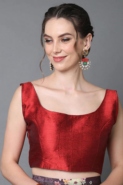 Buy Dana Brown Floral Print and Sequins Georgette One Minute Saree Online - Back