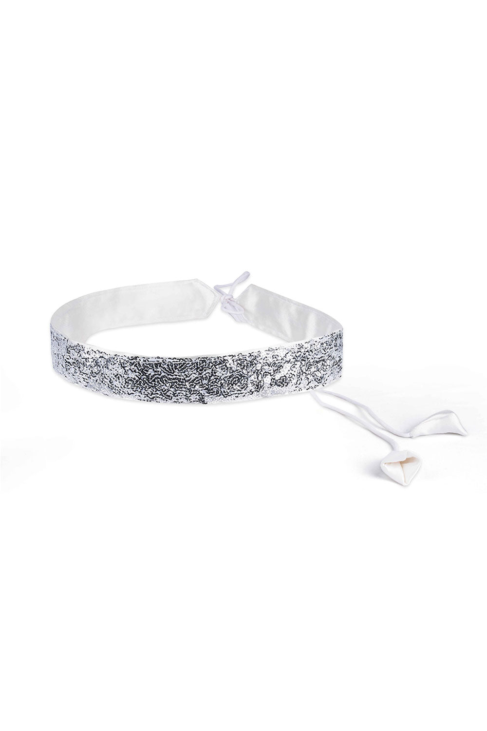 Buy Taara Silver Shimmer Sequins Tie Belt for Saree & Dresses Online