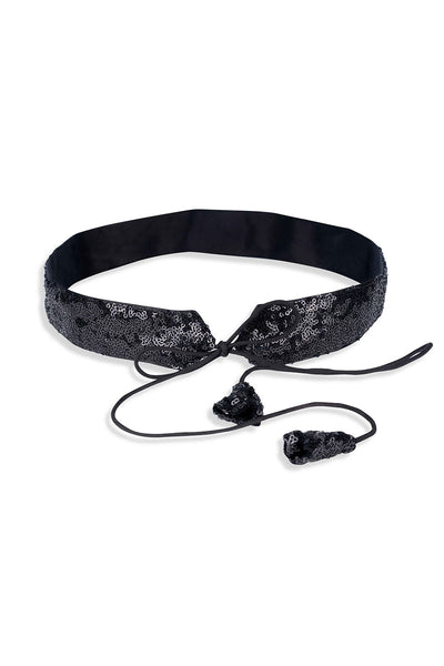 Buy Taara Black Shimmer Sequins Tie Belt for Saree & Dresses Online - One Minute Saree