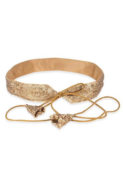 Buy Taara Light Gold Tie Belt for Saree & Dresses Online - One Minute Saree