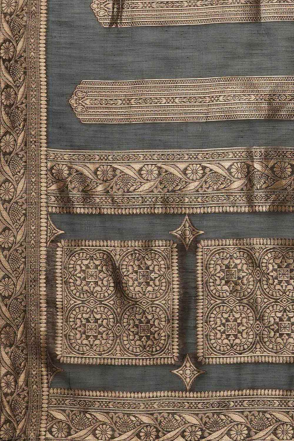 Buy Mindy Black Cotton Silk Striped Woven Design Banarasi One Minute Saree Online