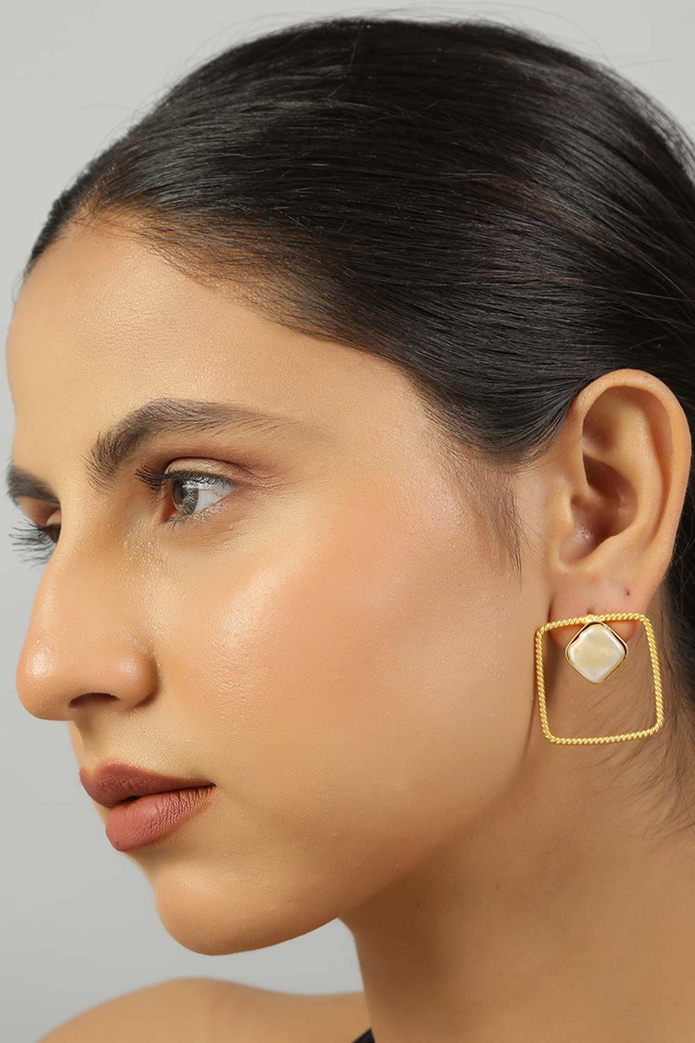 Buy Lainie Gold-Plated Contemporary Baroque Earrings Online - One Minute Saree