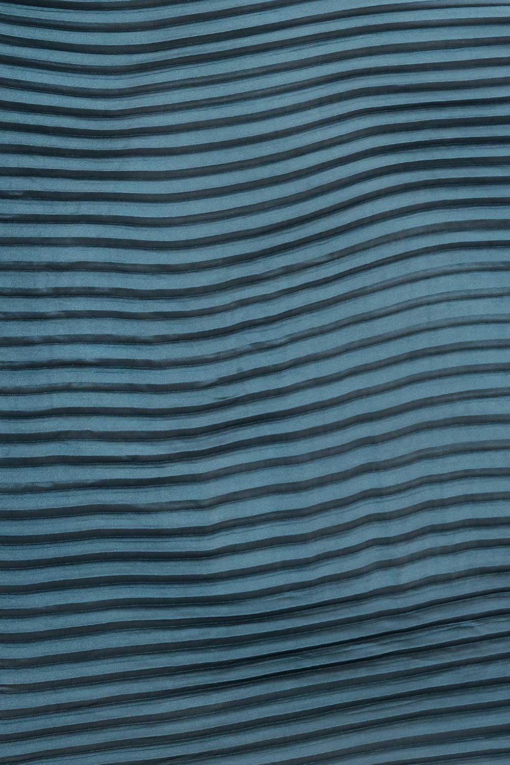 Buy Sony Teal Blue Thin Pleats Georgette One Minute Saree Online - Front